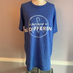 Alternative Earth unisex blue t-shirt It feels good to BE DIFFERENT Size Large